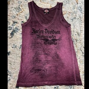Harley-Davidson dark purple rhinestone tank